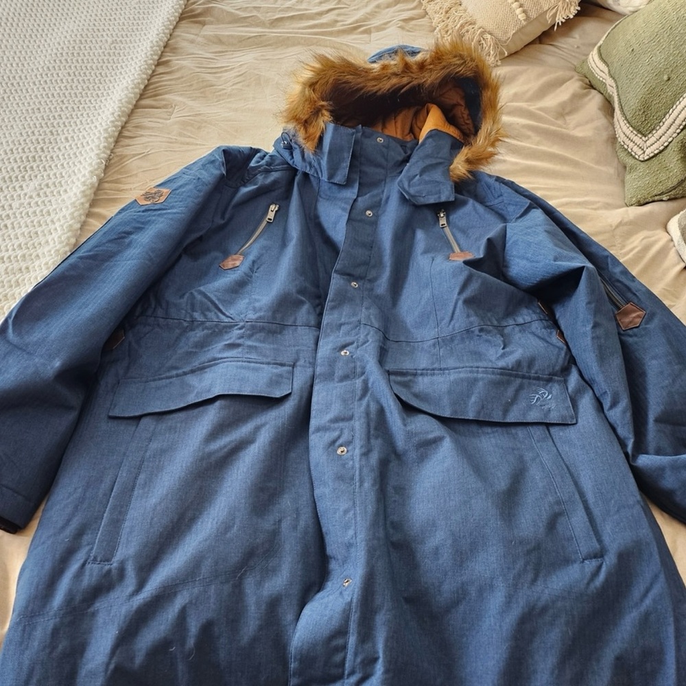 Womens Legendary Whitetails Blue Parka with Faux Fur Hood